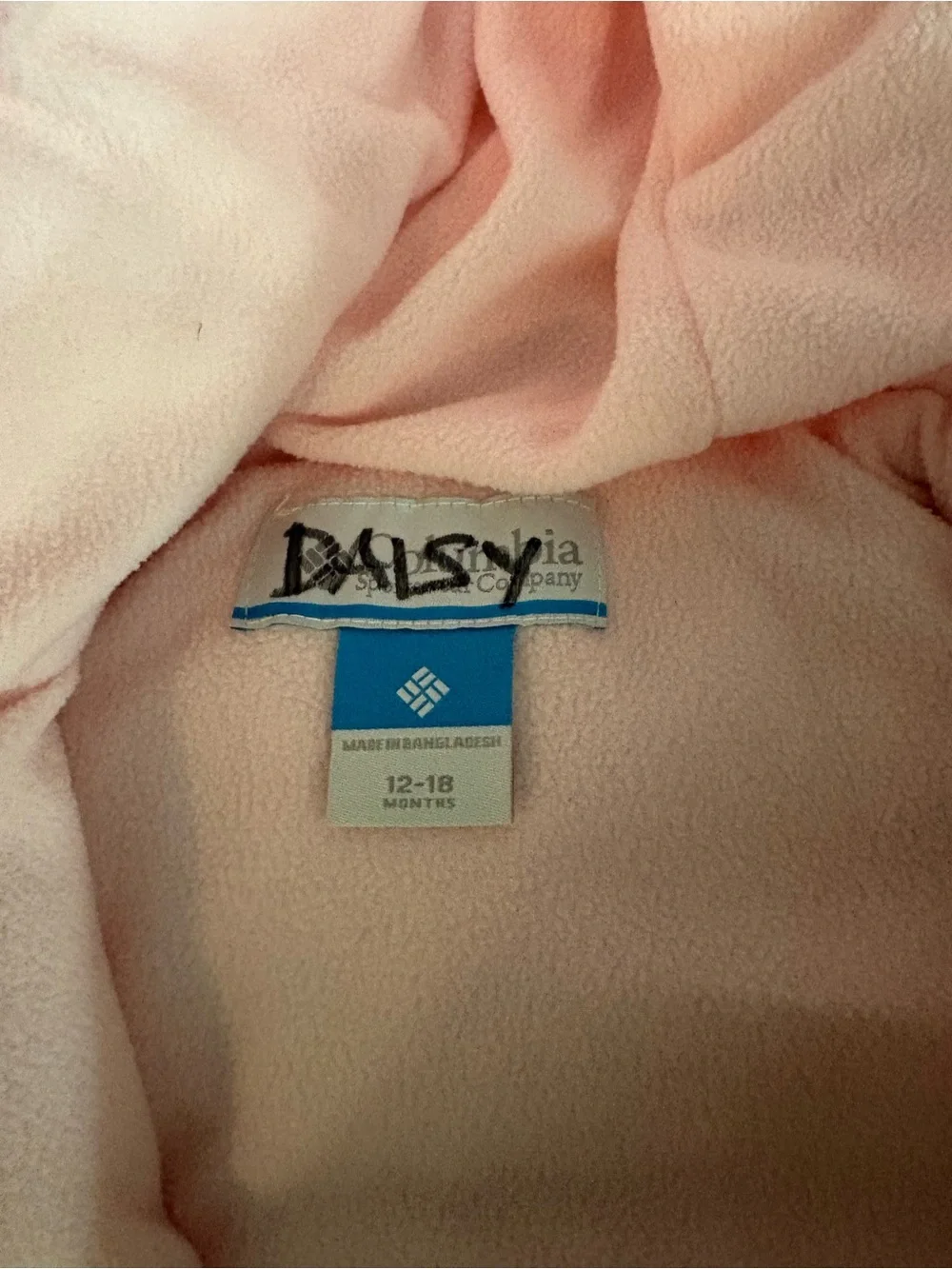 Columbia Pink and Cream Patterned Kids Puffer Snowsuit